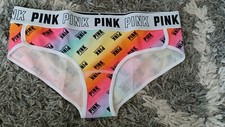 Vs Pink logo hipster Panty BRAND NEW SIZE medium neon rainbow logo