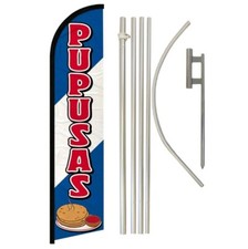 Pupusas Advertising Windless Banner Flag  Flag Pole Kit  Ground Spike