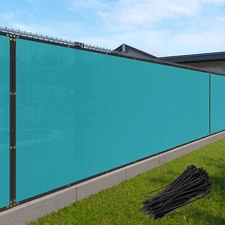 7ft Tall Privacy Fence Screen Garden Yard Windscreen Mesh Shade Cover Turquoise
