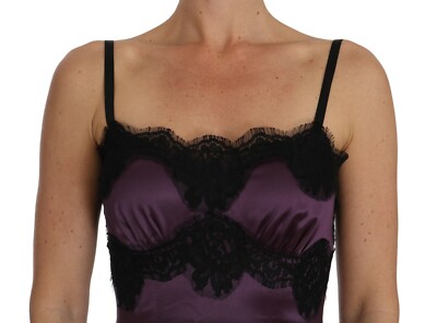 DOLCE & GABBANA Dress Purple Silk Stretch Black Lace A-Line IT40 / US6 / S  $1600 | eBay