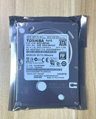 Toshiba 500GB, Internal, 5400RPM, 2.5 inch (MQ01ABF050) HDD for