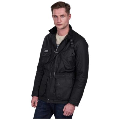 Barbour International giacca nera cerata WINTER SL WAX