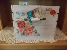 Pioneer Woman Sweet Rose Large Handled Crate-Flawed-NEW With Tag