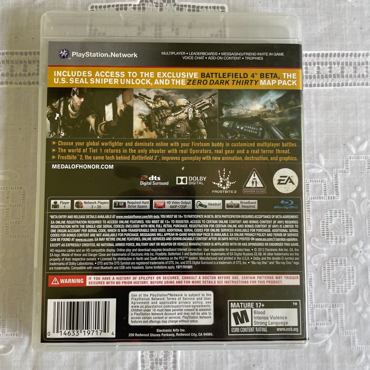 PS3 Medal Of Honor Warfighter Limited Edition Battlefield 4 Beta.