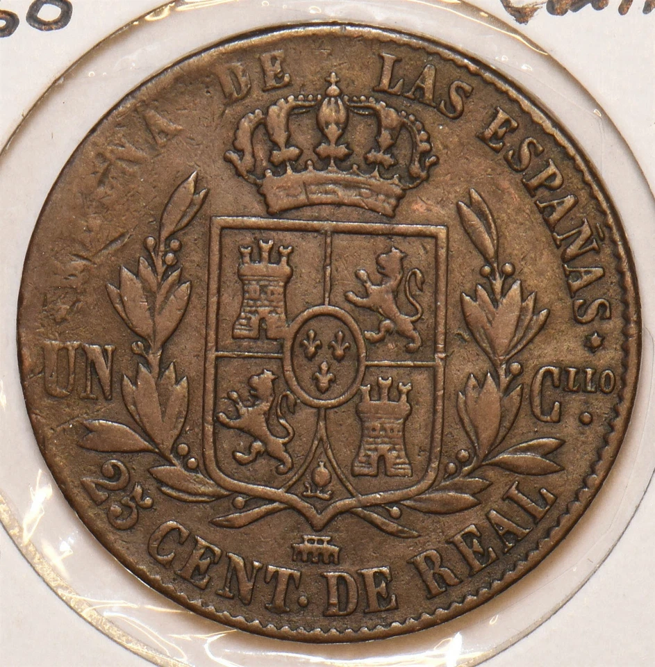 Spain 1860 25 Centimos 297614 combine shipping - Image 2 of 2