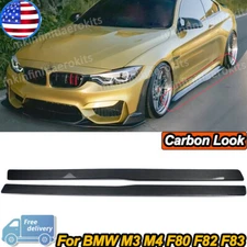 Carbon Fiber Color Side Skirts Extenstion Lip PSM Style For BMW F80 M3 F82 M4