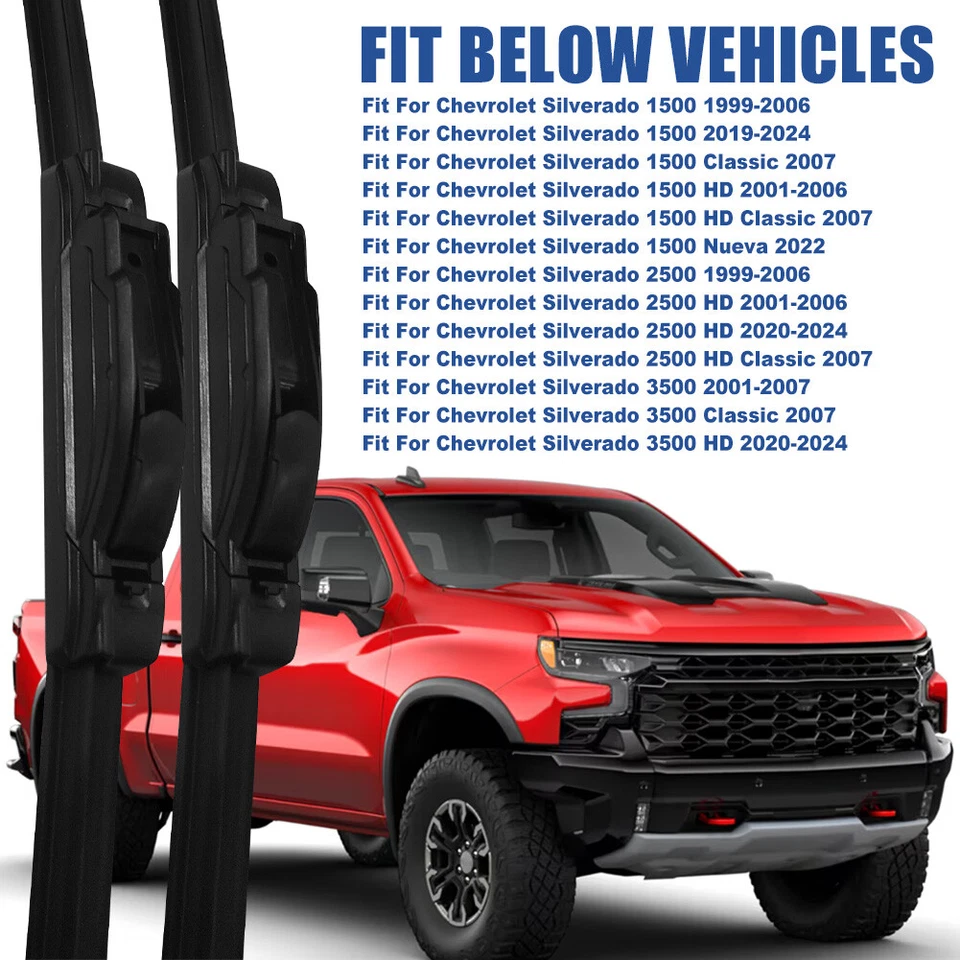 Limpiaparabrisas delantero de silicona suave gancho en J para GMC Sierra 1500 Classic 07 Foto 3 de 4