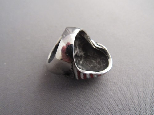 ANILLO GRUESO DE ACERO INOXIDABLE CALAVERA BANDERA AMERICANA CALAVERA MOTOCICLISTA - Imagen 5 de 8