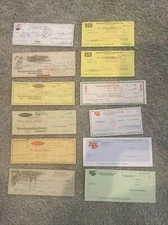 Lot of 12 Pepsi Cola Royal Crown Garger’s Polar Ice Beneckes Logo Checks Payroll