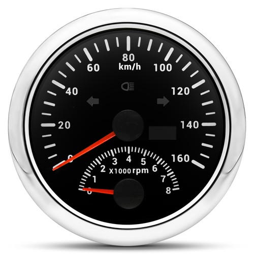 85mm GPS Speedometer Gauge 0-160km/h With Tachometer 0-8000RPM for Car Boat - Picture 6 of 12