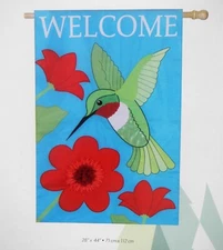Evergreen 28" x 44" Garden Flag - Hummingbird Welcome