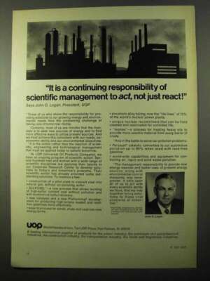 1971 UOP Universal Oil Products Ad - Act Not Just React