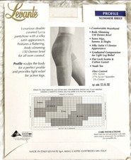 White Levante sheer stockings/tights, Sz Medium, 15 denier