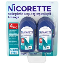 Nicorette Coated Nicotine Lozenges Stop Smoking Aid 4 Mg Mint - 80 Ct