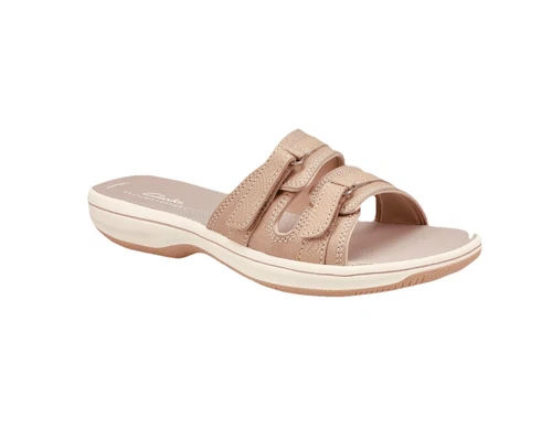 Clarks Breeze Piper Sandalo Taupe Leggero Tessuto Sintetico Donna Tg 11