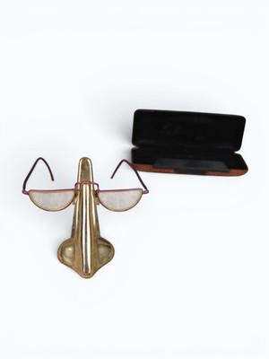 VTG Anglo American Half-Eye Reading Glasses Purple Frame Only w/Original Case