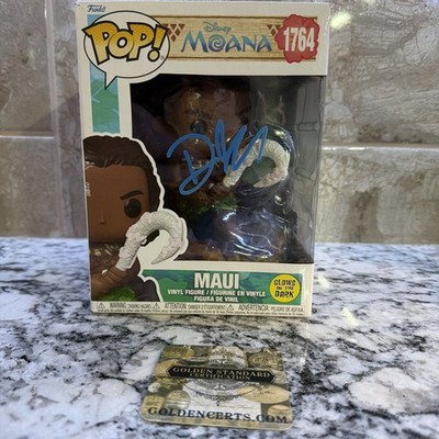 DWAYNE JOHNSON MAUI #1764 Hand Signed Funko Pop With COA Glows In Dark