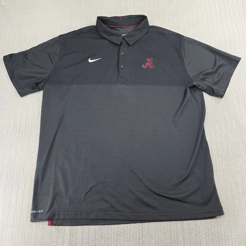 Nike Dri Fit Alabama Crimson Tide Shirt Polo Mens 2XL NCAA Football Lightweight