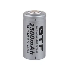 GTF 16340 CR123 CR123A Li-Ion Rechargeable Battery - 3.7V 2500mAh - 1 to 4 pack