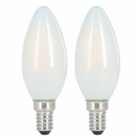 2 X Xavax Led Filament C35 Kerzen 4W = 40Watt E14 Matt 470Lm Warmweiß 2700K