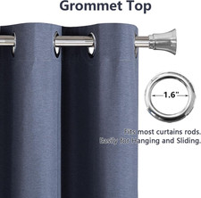 Dreaming Casa 100 Blackout Curtains 102 inches Long 2 Panels Set Linen NAVY