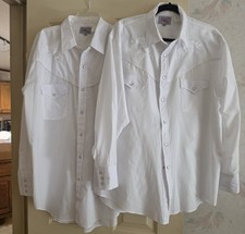 Matching Western Shirts XXL And XL White With Embroidery Detail