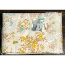VTG Chatham Baby Crib Blanket Nylon Trim Floral Print 40 x 45” USA Polyester NIP