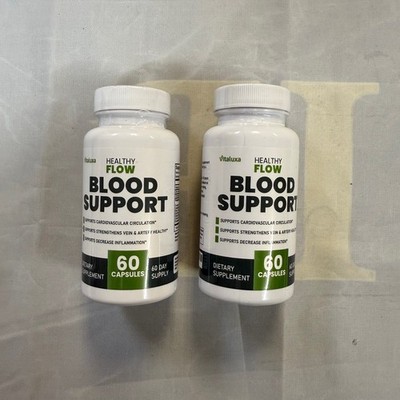 2x VITALUXA Healthy Flow Blood Support, 60 Capsules 60 Day Supply exp:08/2027