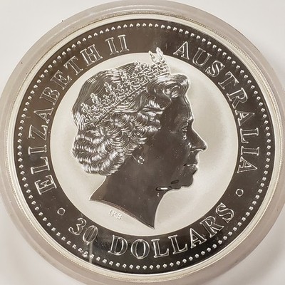 2002 $30 Australia 1 Kilo .999 Silver Year of the Horse Lunar
