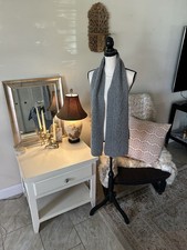 Ralph Lauren Gray LambsWool Angora Cable Knit Classic Scarf OS Women Unisex