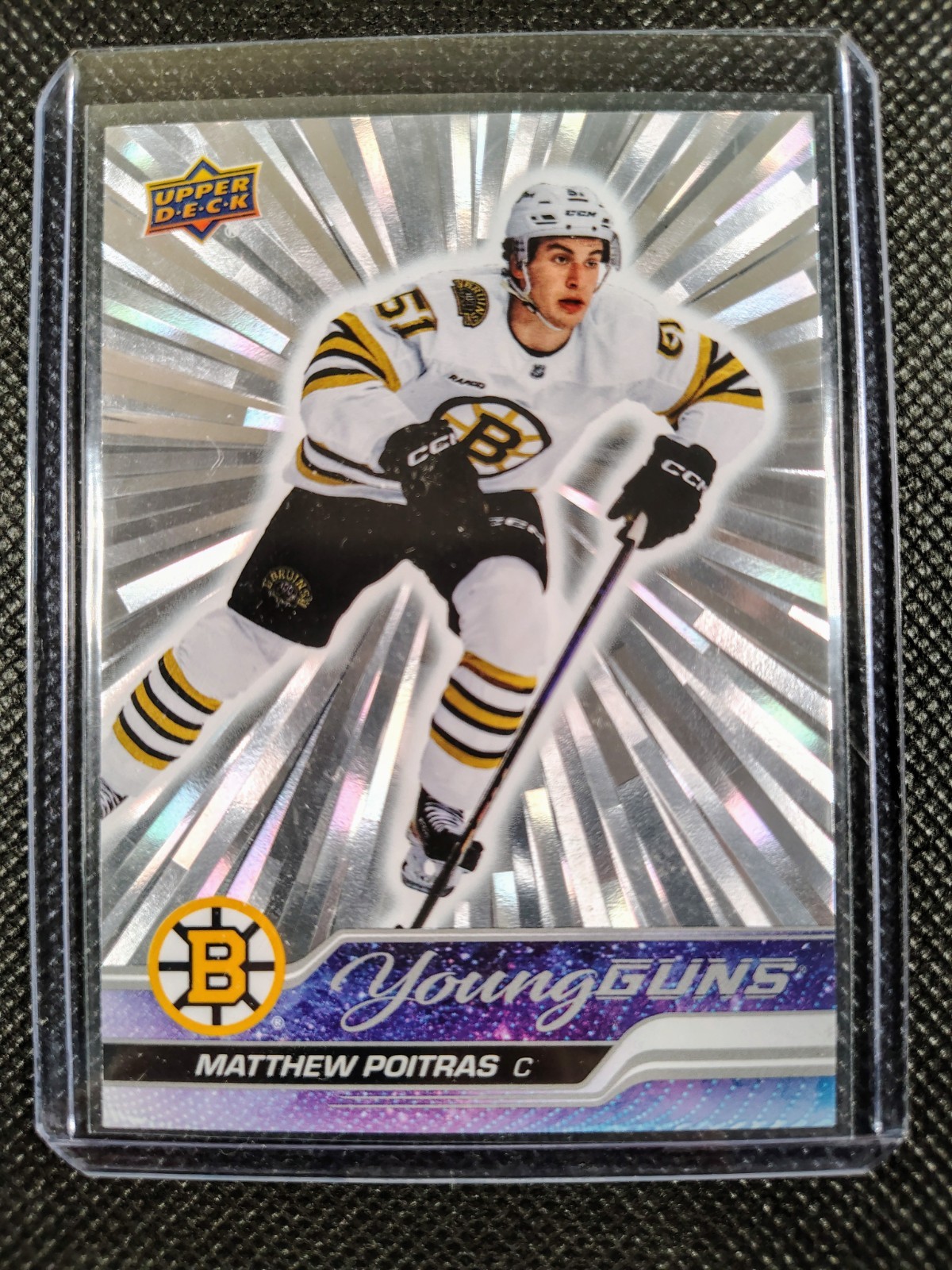 2023 Upper Deck Young Guns Matthew Poitras #478 Outburst Silver RC Rookie