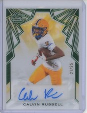 2025 Leaf Trinity Clear Green #CACR1 Calvin Russell 21/25 Auto RC Rookie