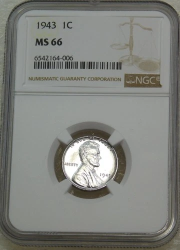 1943 P Lincoln Steel Cent NGC MS66 Very Bright Luster Just Graded #L346R