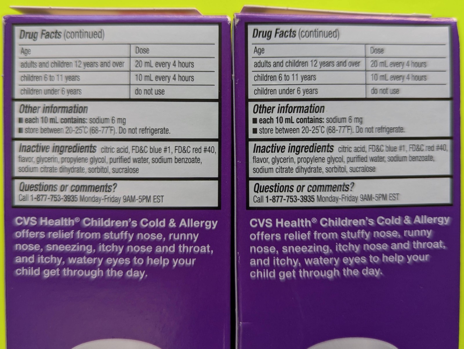 CVS Health Children's Cold & Allergy Liquid Medicine - Lot of 2 (Exp. 03/26)
