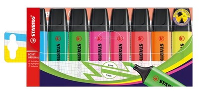STABILO - BOSS ORIGINAL - Highlighter - Pack of 8 - Assorted colors