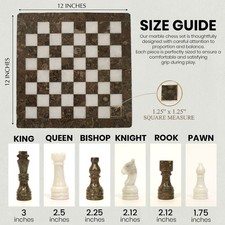 Set Scacchi in Marmo - Tavola e Pezzi Artigianali - Regalo Decorazione Casa