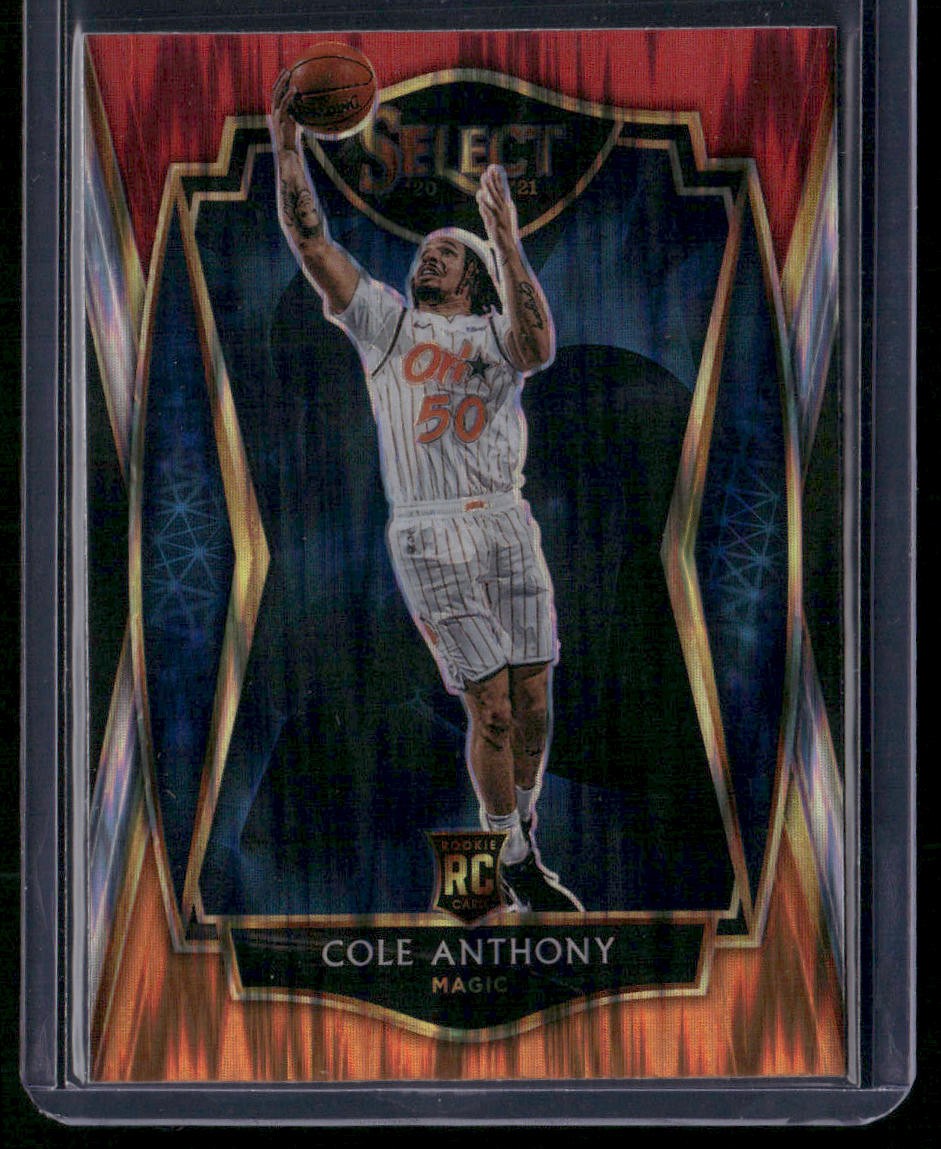 2020-21 Panini Select #177 Cole Anthony Red White Orange Flash