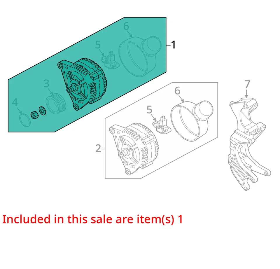 Alternador usado compatible con: Audi Q7 2007 180 amperios grado A Foto 3 de 4