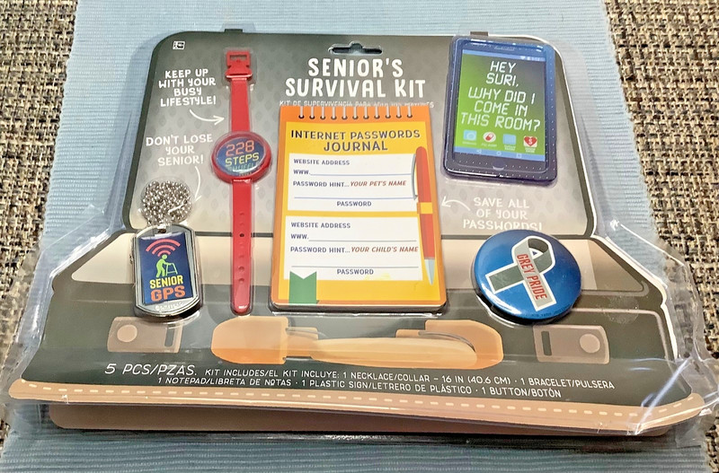 Senior Citizens Survival Kit, Five Pieces Novelty / Joke Item