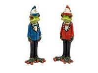 2Er Set Dekofiguren FröSche Karnevalsverein Blau + Rot Formano Froschhausen