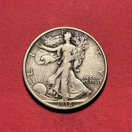 (1) Beautiful Toned Antique 1918-D Walking Liberty Half Dollar VF-VERY FINE