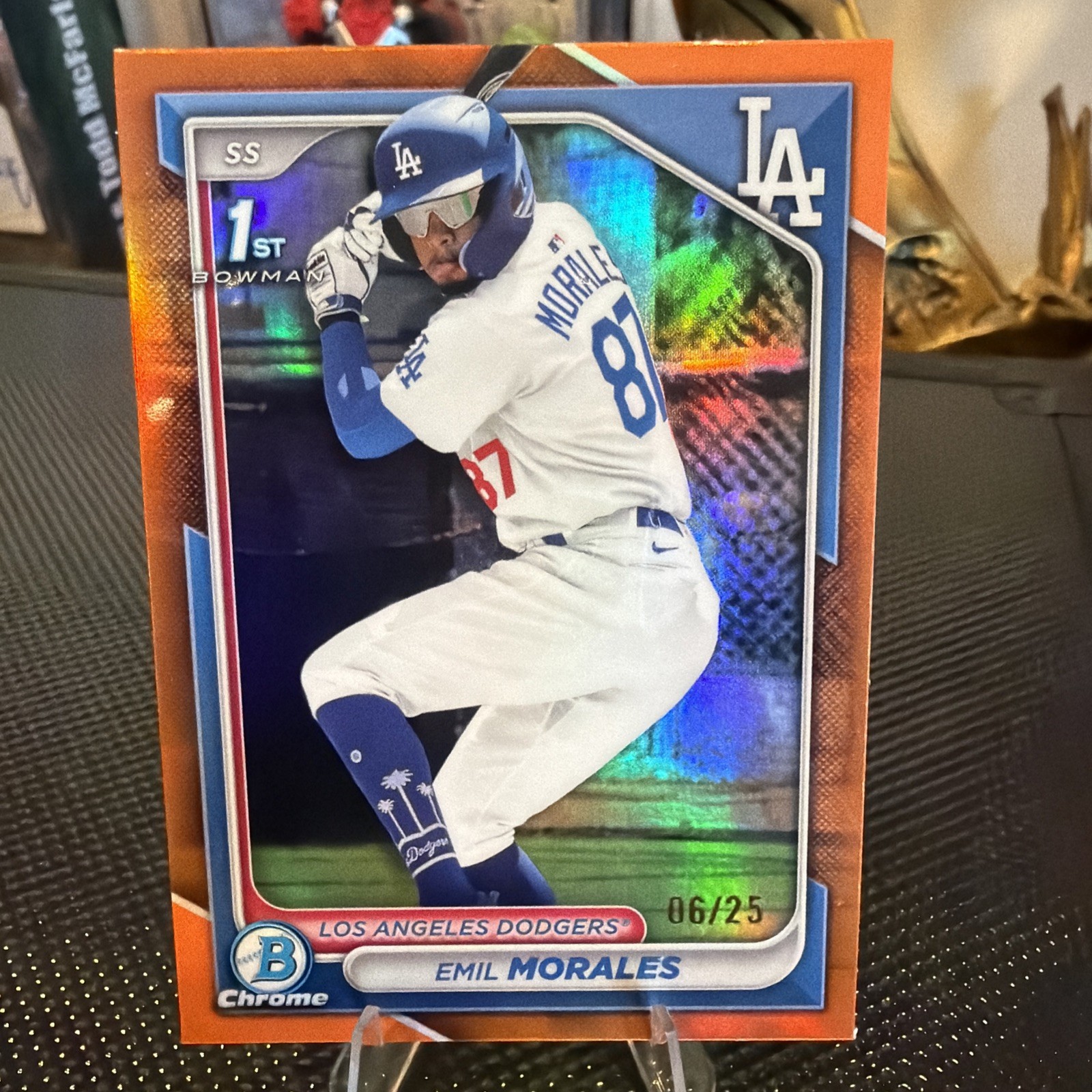2024 Bowman Chrome Chrome Prospect Orange Refractor BCP-221 Emil Morales RC 6/25