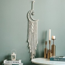 Art Moon Macrame Woven Wall Hanging Tapestry Boho Chic Bohemian Home Decor Hot