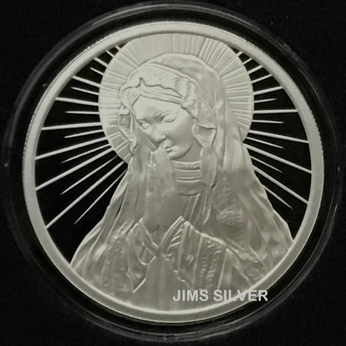 2025 Silver Shield OUR LADY IN PRAYER 1 oz Silver PROOF w/ BOX & VERY LOW COA!
