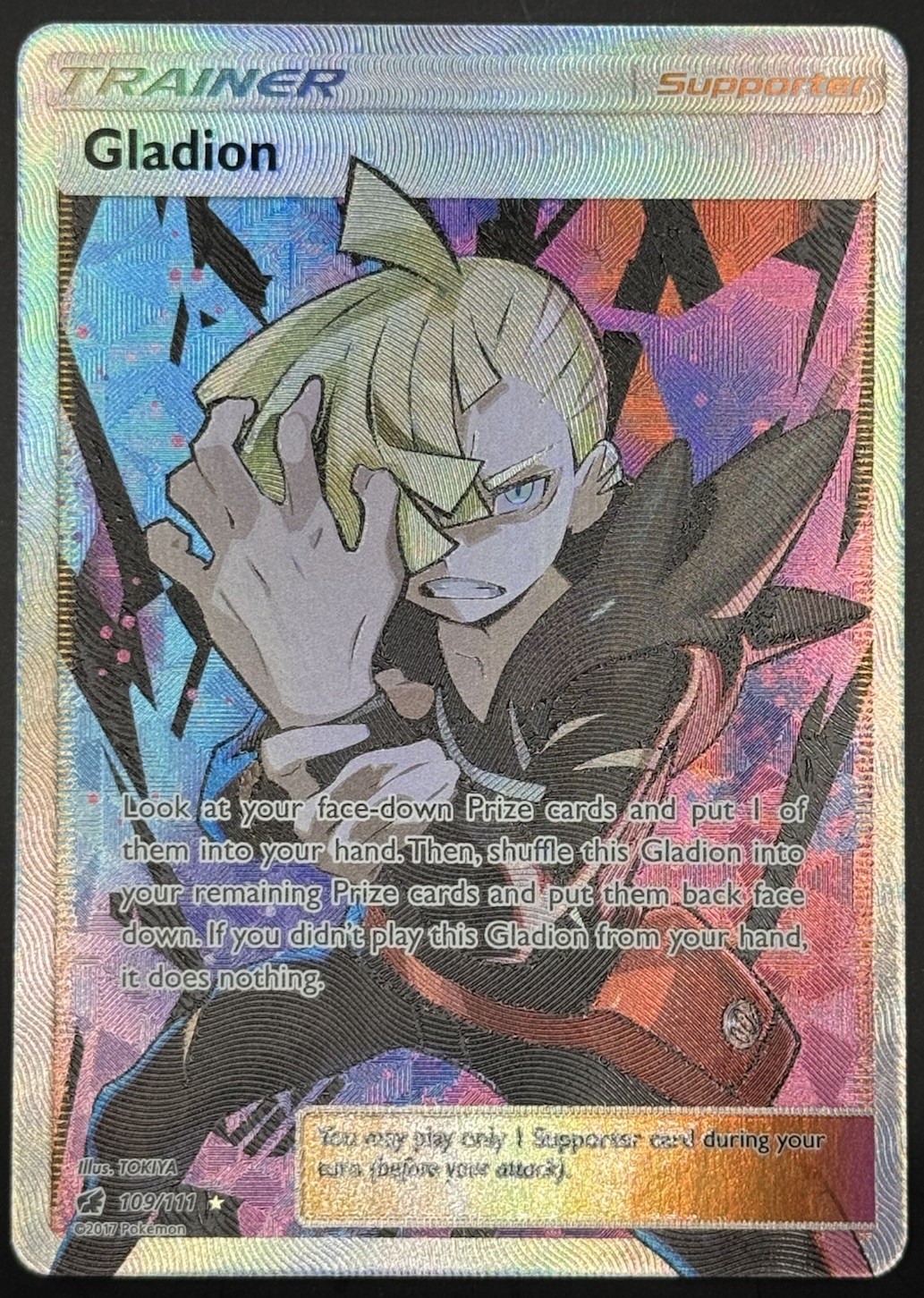 Pokemon TCG Gladion Full Art Trainer Full Art Crimson Invasion 109/111 NM