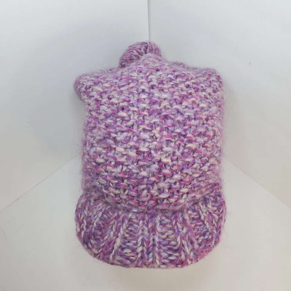 Roxy 90s Y2K Womens Pink Super Slouch Knit Visor Beanie Mohair Fall Winter OSFM - Image 2 of 4