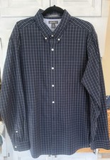 Eddie Bauer Men's Classic Fit Button Shirt Navy Blue Wrinkle Free Cotton XL NEW