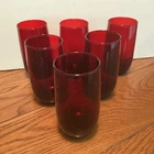 VTG Anchor Hocking Set Of 6 Royal Ruby Red 5" Tumbler Glasses Glassware