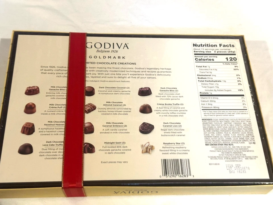 GODIVA SURTIDO CHOCOLATE CREACIONES BELGIA 26 PIEZAS 11,3 OZ 320G Foto 3 de 4