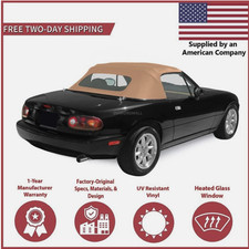 Convertible Soft Top Fits 90-05 Mazda Miata Wdot Heated Glass Window Tan